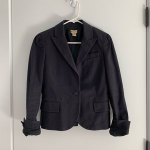 Anthropologie Blazer Navy Cotton Casual Chic Sz. 4